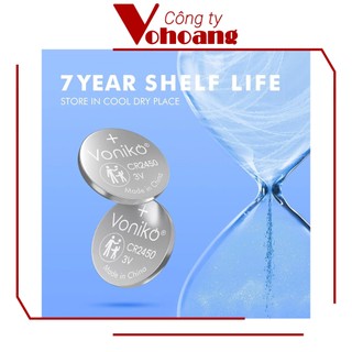 Pin Voniko CR2450 Lithium thương hiệu Mỹ chính hãng, điện áp 3V, tương thích mọi thiết bị, pin lâu