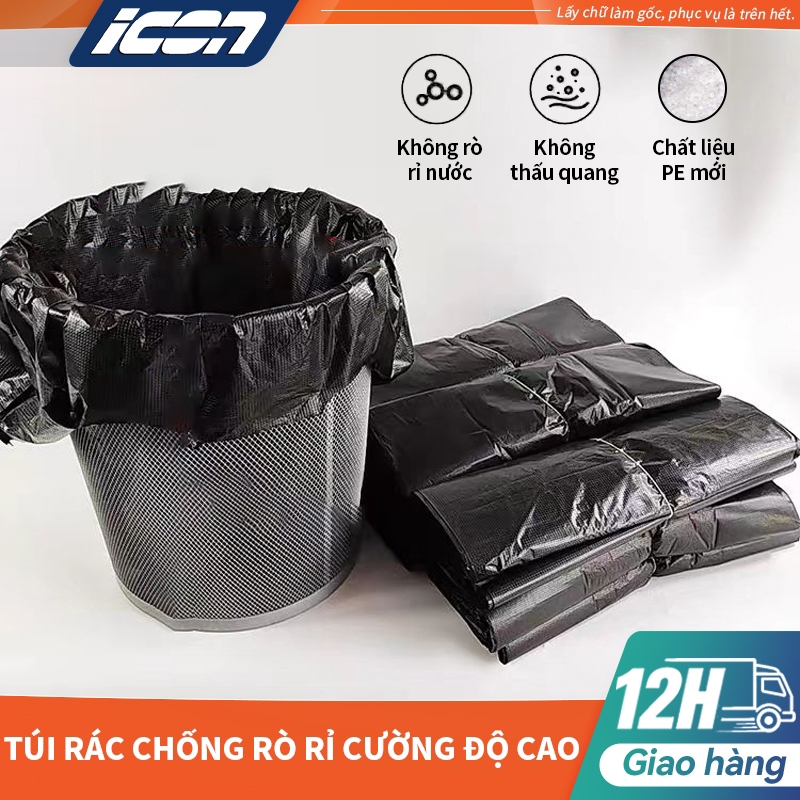 ICON Túi rác, túi rác cường độ cao, túi rác màu đen, túi rác dùng trong nhà bếp.