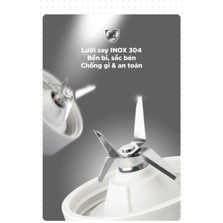 Máy xay sinh tố cầm tay 2 cối Bear BL-4H04M,150W, Lưỡi dao 4 cánh xay đá bi, trái cây, BH 18 Tháng