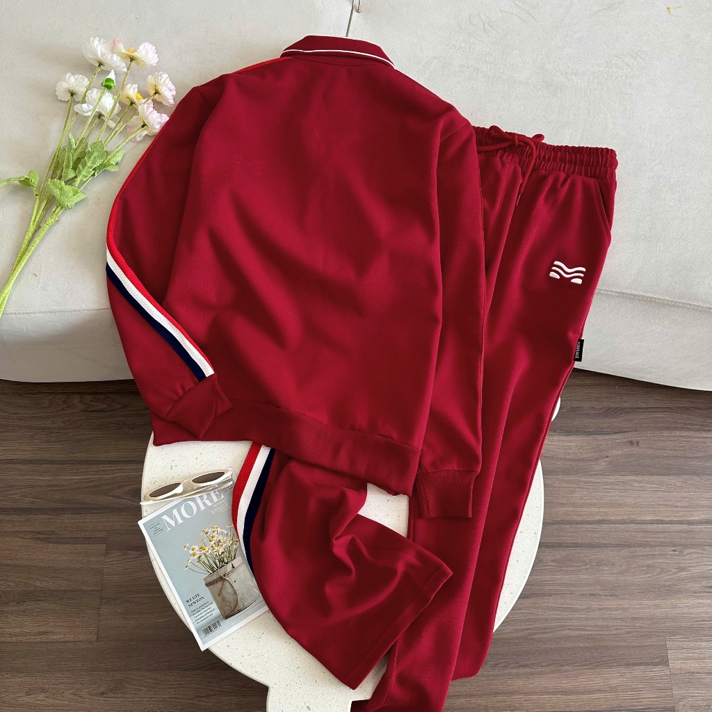 Set Thể Thao Viền Đỏ Hot Trend Local Brand Chất 100% Cotton Mềm Mịn Thoáng Mát.
