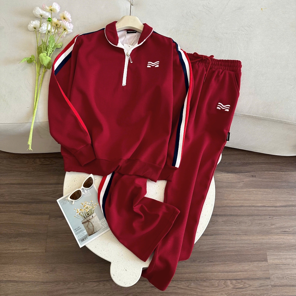 Set Thể Thao Viền Đỏ Hot Trend Local Brand Chất 100% Cotton Mềm Mịn Thoáng Mát.