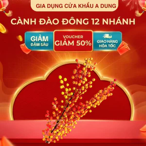 Cành đào đông 12 nhánh vàng cam_trang trí tháp oản, trang trí nhà cửa_Tết 2026