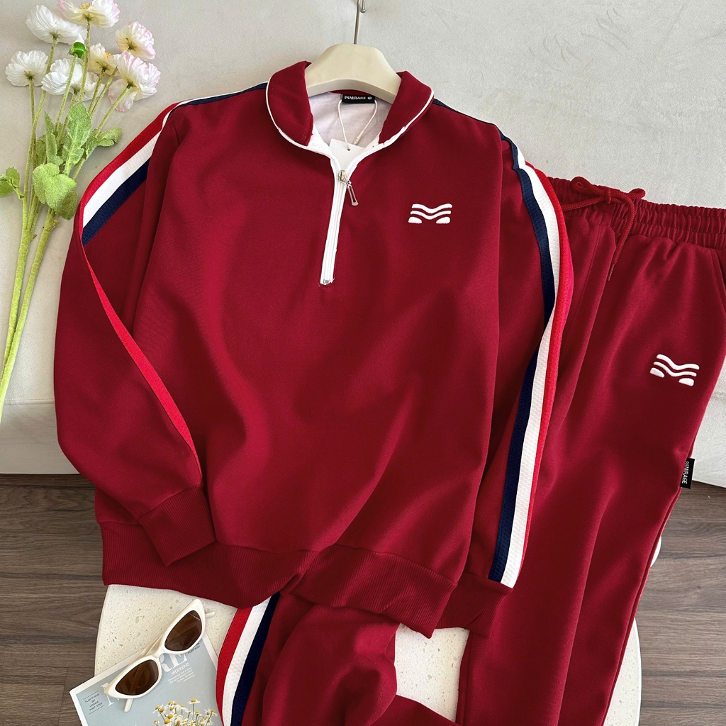 Set Thể Thao Viền Đỏ Hot Trend Local Brand Chất 100% Cotton Mềm Mịn Thoáng Mát.