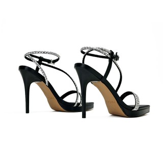 Giày Sandal Cao Gót 11P LOPEZ Quai Đính Đá Đế Đúp 2P Mũi Nhọn HADU M1220 Chất Liệu Cao Cấp BH 12T