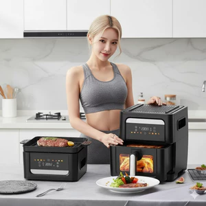 Nồi Chiên Không Dầu Kèm Vỉ Nướng 2-in-1 Mishio MK407: Nâng Tầm Món Ngon, Tiện Lợi Vượt Trội