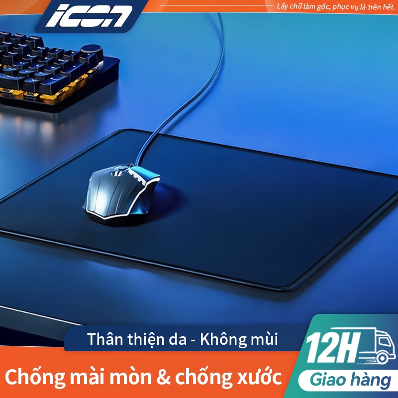 ICON Miếng lót chuột cao cấp chống trượt, viền may khóa chắc chắn - Phù hợp văn phòng & gaming