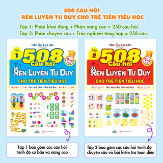 Sách - 508 Câu Hỏi Rèn Luyện Tư Duy Cho Trẻ Tiền Tiểu Học (Dành Cho Trẻ 4-5 Tuổi) – Bộ 2 Tập