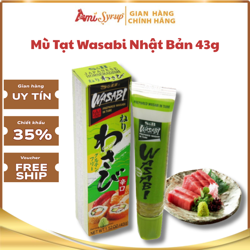 Mù Tạt Wasabi Nhật Bản 43g, Mù Tạt Dùng Cho Các Món Sushi, Sashimi