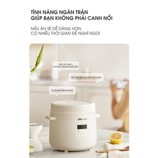 Nồi Cơm Điện Mini 1.2L Đa Năng Bear RC-5H12F, 300W, 4 Chế Độ Nấu, Lòng Nồi Chống Dính, BH 18 tháng