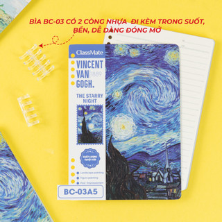 Bìa Sổ Còng Nhựa GOODMOOD Thay Giấy Refill 100gsm, Sổ Còng Vangogh A5 B5 Binder Nhựa An Toàn BC-06/BC-03