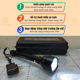 Đèn pin siêu sáng IPX5 chống nước | Chiếu sáng mạnh, dùng thoát hiểm khẩn cấp, cầu cứu PCCC