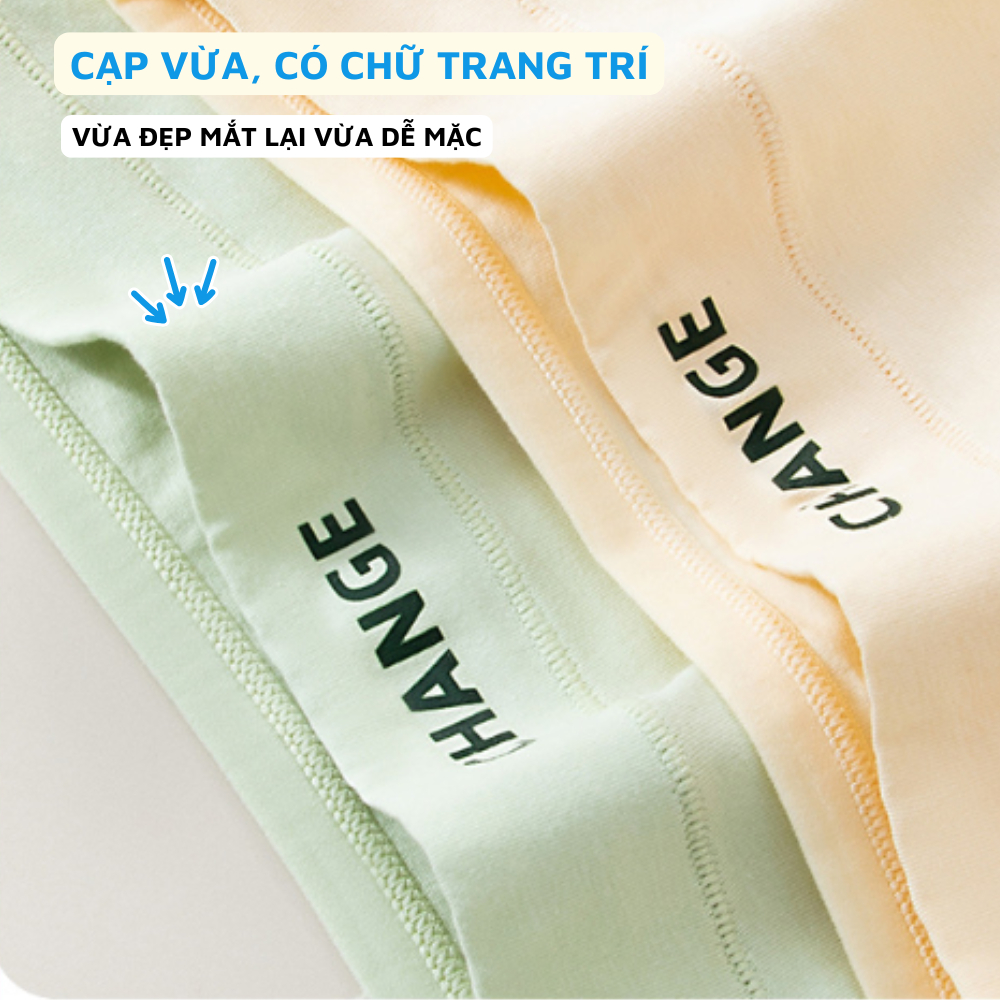 Quần Lót Nữ Cotton Mềm Mại Đáy May Kháng Khuẩn, Quần Chip Nữ Cạp Vừa Ôm Dáng Đính Chữ Cá Tính L2430