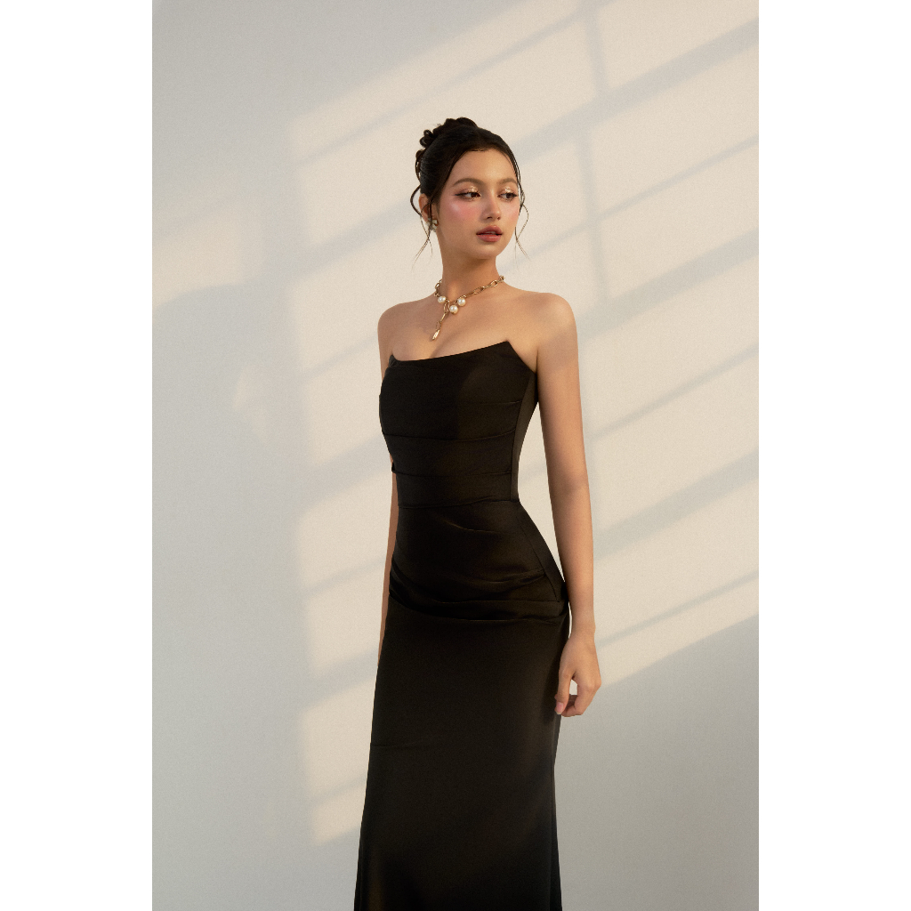 PREORDER - Đầm Lụa ARIA SILK DRESS Dáng Dài Đầm Dự Tiệc Ôm Eo Tôn Dáng Sang Trọng