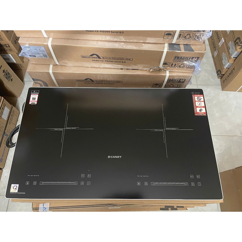 Bếp Từ Đôi Canzy CZ PUD66MS8E | Bếp từ Inverter Dualcore | Mặt kính nhám chống xước, chống bám vân tay | BH 3 năm |