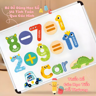 Bộ Đồ Chơi Xếp Hình Nam Châm Từ Tính Nhiều Chủ Đề Chữ Cái, Chữ Số, Động Vật Cho Bé Từ 2 Tuổi - Đồ Chơi Giao Dục Sớm