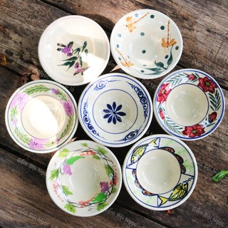 Chén Chiết Yêu Cao Cấp Vẽ Con Gà Trống/Cá/Chim/Tôm/Phết/Chỉ/Hoa Văn Cổ Xưa Đường Kính 13cm - Gốm Xưa Cho Người Hoài Niệm
