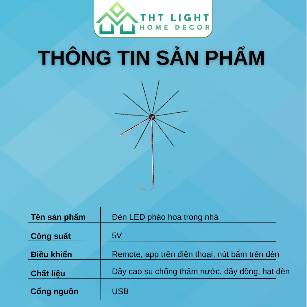 Đèn LED Pháo Hoa Trong Nhà CHILNEXX Đèn decor nháy theo nhạc sử dụng app trang trí noel tết giáng sinh