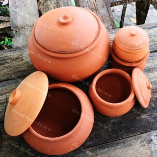 Niêu Đất - Nồi Đất Nung - Nấu Cơm - Kho Thịt/Cá Size Lớn Từ 16cm Đến 21cm - Gốm Xưa Lái Thiêu Cho Người Hoài Niệm