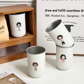 Cốc nước súc miệng gia đình，Cốc đựng bàn chải đánh nhựa và thép không gỉ 304,Cốc nước súc dễ thương