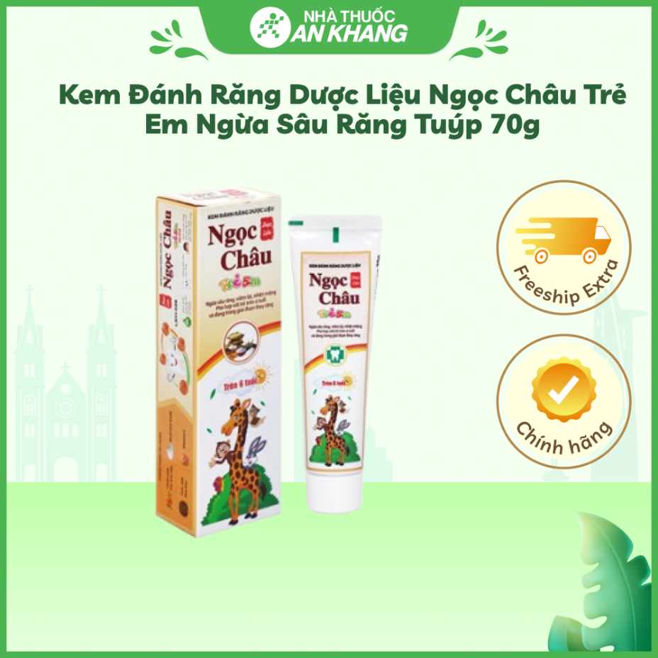 Kem đánh răng dược liệu Ngọc Châu trẻ em ngừa sâu răng tuýp 70g