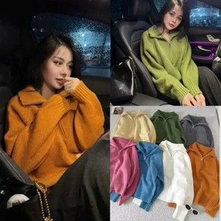 [HANG QC] ÁO LEN LÔNG THỎ CỔ BẺ CAO KHÓA KÉO "COZY'' HÀNG QC SIÊU ĐẸP - DÀNH CHO NỮ Aolenphoikhoa2025_P5