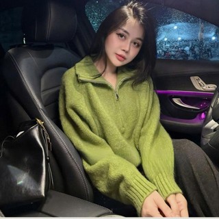 [HANG QC] ÁO LEN LÔNG THỎ CỔ BẺ CAO KHÓA KÉO "COZY'' HÀNG QC SIÊU ĐẸP - DÀNH CHO NỮ Aolenphoikhoa2025_P5