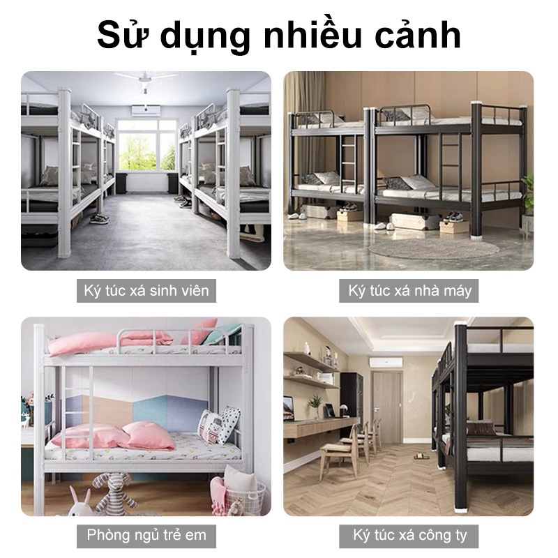 IRONPO Giường tầng Đơn Gác Xép 0.9m/1m/1m2-Khung Sắt Dày Dặn Cam Kết KHÔNG RUNG Không Cọt Kẹt