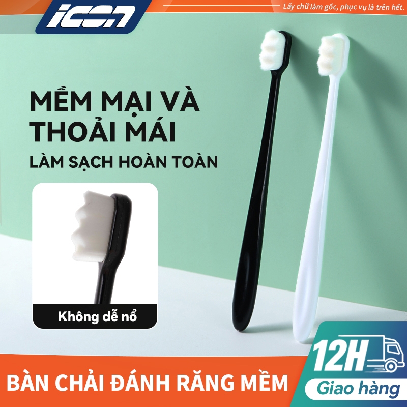 ICON Bao gồm 6 cây bàn chải đánh răng lông siêu mịn mềm mại (Tặng hộp đựng bàn chải)