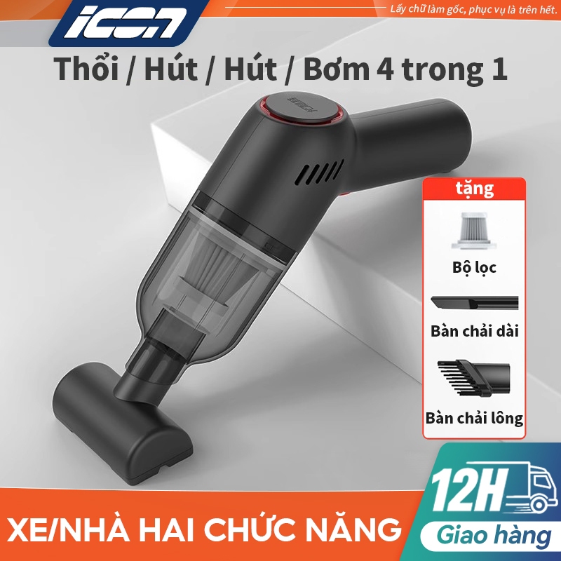 Máy Hút Bụi Cầm Tay Mini Không Dây ICON - Lực Hút 36000Pa, Hút Bụi Ô Tô, Giường Nệm Hiệu Quả