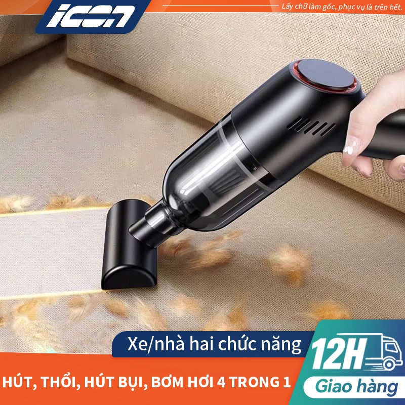 Máy Hút Bụi Cầm Tay Mini Không Dây ICON - Lực Hút 36000Pa, Hút Bụi Ô Tô, Giường Nệm Hiệu Quả
