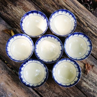 Bộ 10 Chén Ăn Cơm Phết Xanh Nam Bộ Size 12cm - Hàng Đẹp Không Chấm Chân - Gốm Xưa Cho Người Hoài Niệm - Gốm Lái Thiêu