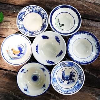 Chén Chiết Yêu Cao Cấp Vẽ Con Gà Trống/Cá/Chim/Tôm/Phết/Chỉ/Hoa Văn Cổ Xưa Đường Kính 13cm - Gốm Xưa Cho Người Hoài Niệm