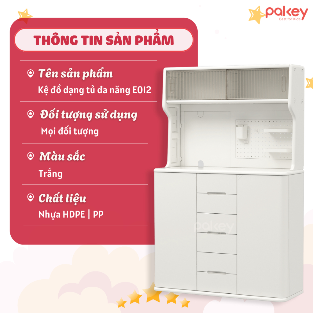 [NEW ] Kệ Đựng Đồ Dạng Tủ PAKEY Có Đèn LED, Kệ Cao Cấp Có Ngăn Treo Tặng Kèm Khay + Hộp Đựng Đồ Tiện Lợi