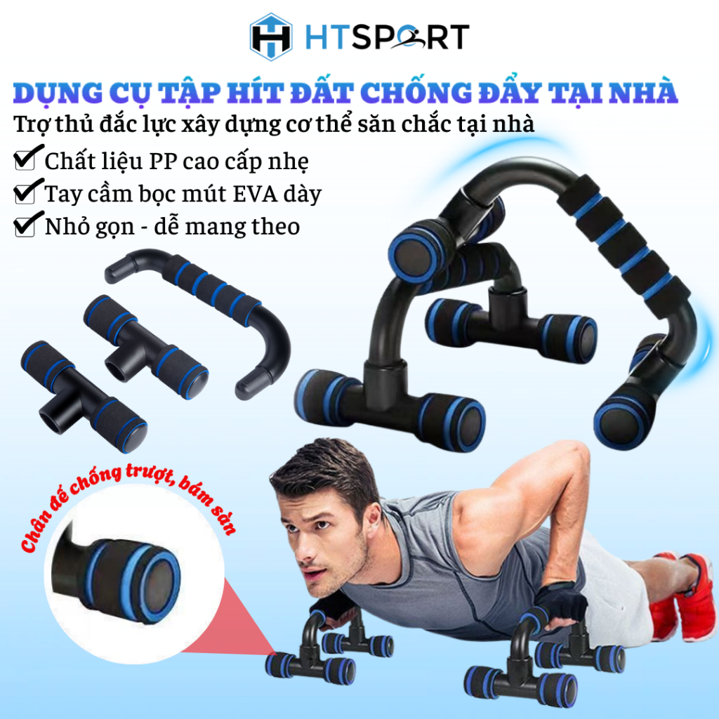 Dụng Cụ Tập Hít Đất Chống Đẩy Chân Thẳng Tập Ngực Vai Bụng Push up Stand, Dụng Cụ Tập Gym Thể Dục Tại Nhà Cho Nam