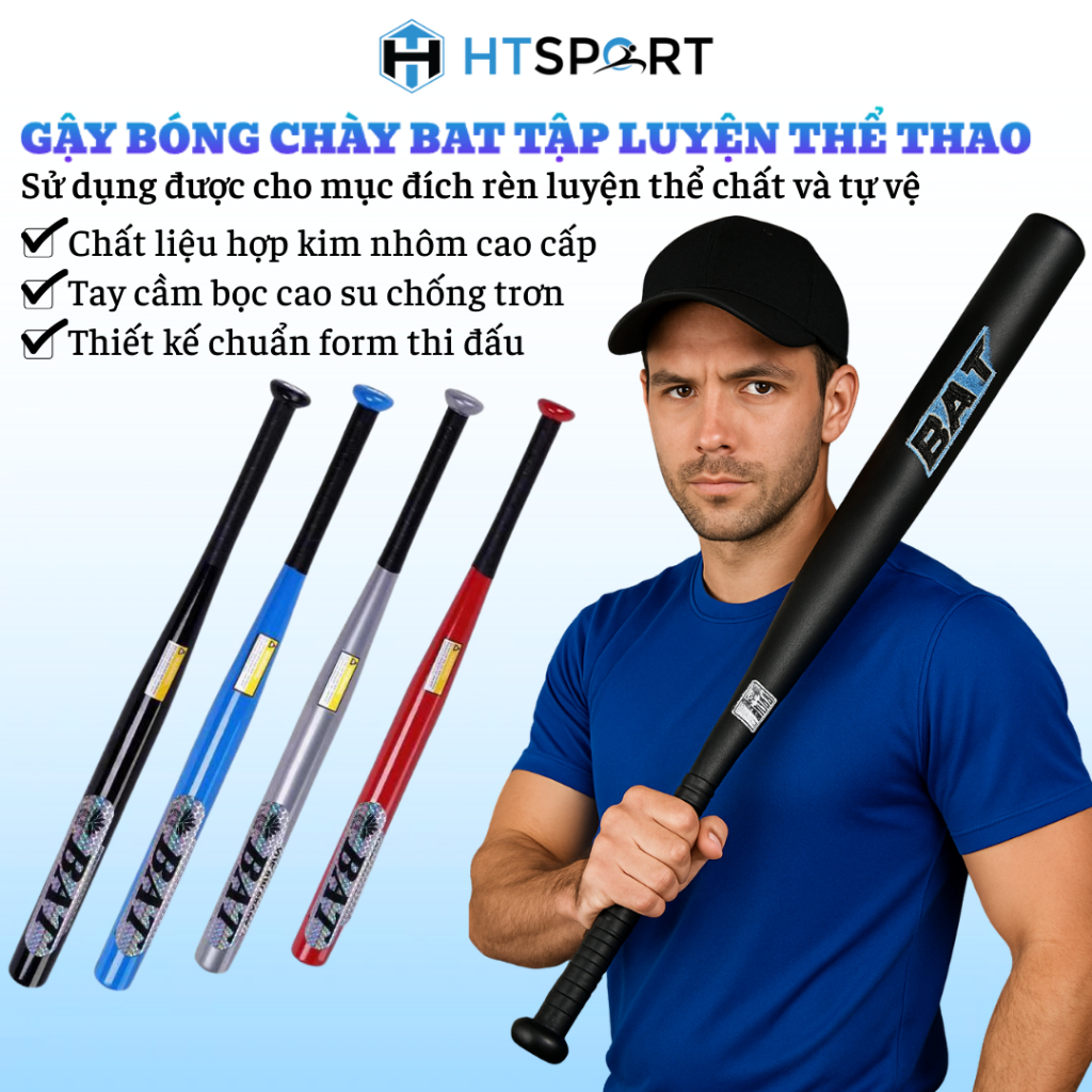 Gậy Bóng Chày BAT, Gậy Bóng Chày Kim Loại Cao Cấp Tập Luyện Thi Đấu Thể Thao