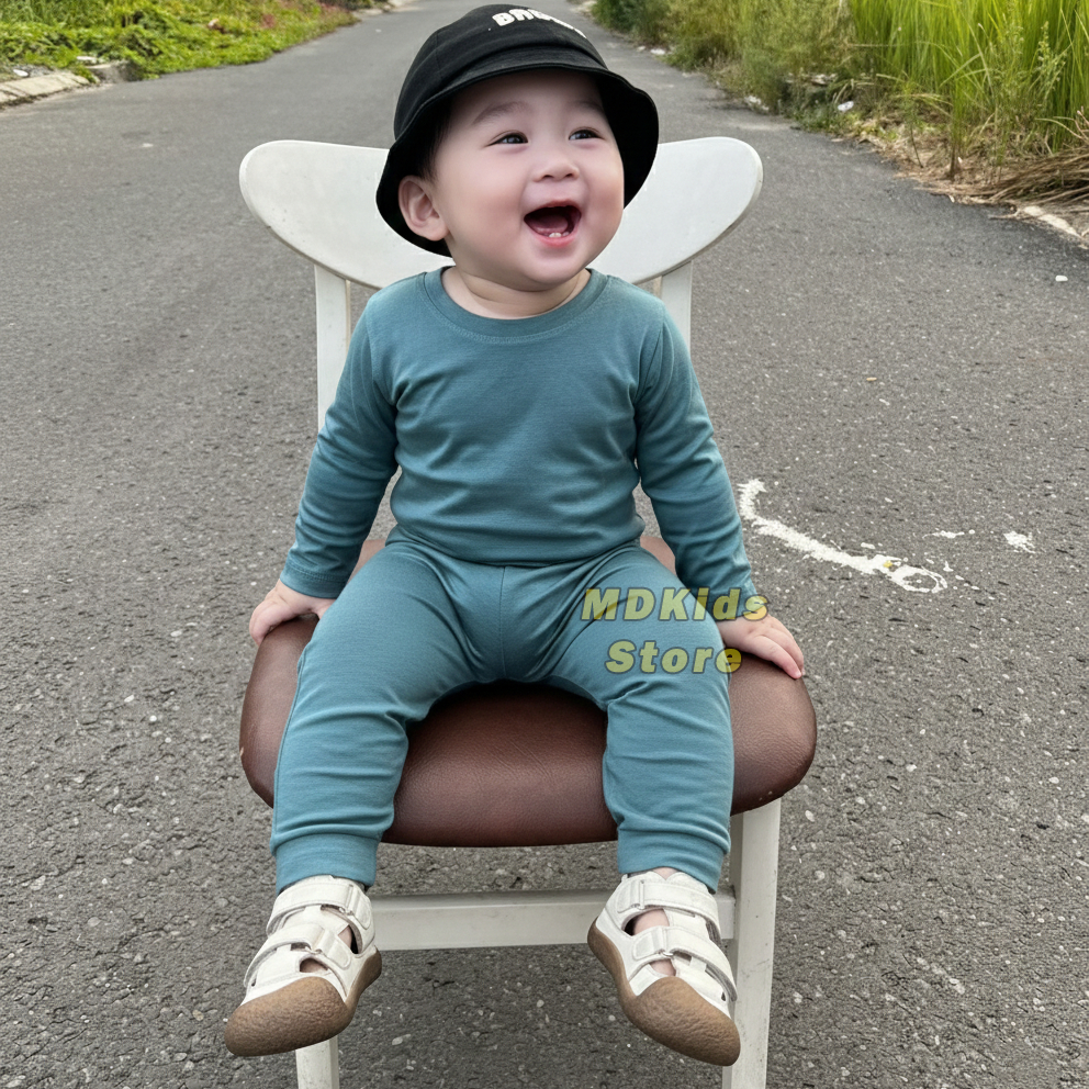 (NEW 18 MÀU MỚI 2026) Bộ thun lạnh tay dài quần dài,Bé trai bé gái,Trẻ em 5–20kg