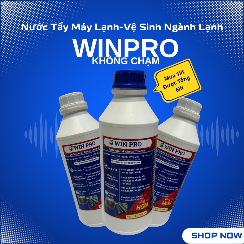 ( Hương Thơm) Nước tẩy dàn máy lạnh Winpro Không Chạm  với tỉ lệ pha 1/5