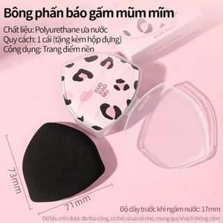 Mút Trang Điểm Họa Tiết Da Báo GUOXIAONIU Tán Nền, Chống Thấm, Siêu Mềm Mịn - Bebeau