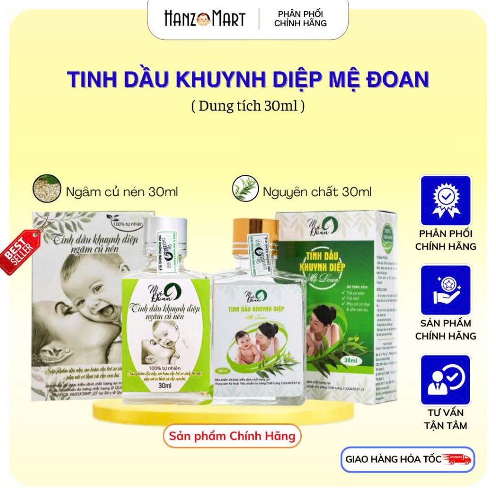 Tinh dầu khuynh diệp củ nén giữ ấm phòng cảm lạnh ho sổ mũi 30ml Mệ Đoan