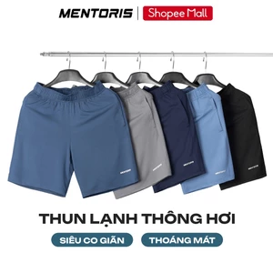Quần Short Thể Thao Nam MENTORIS, Vải Thun Lạnh Thông Hơi, Thoáng Mát, Siêu Co Giãn Bền Màu MSR02