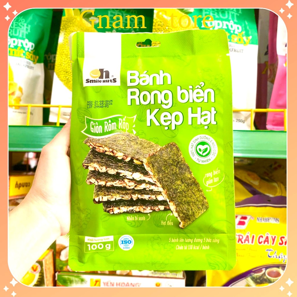 Bánh Rong Biển Kẹp Hạt Dinh Dưỡng SmileNuts Thanh Rong Biển Siêu Hạt ...