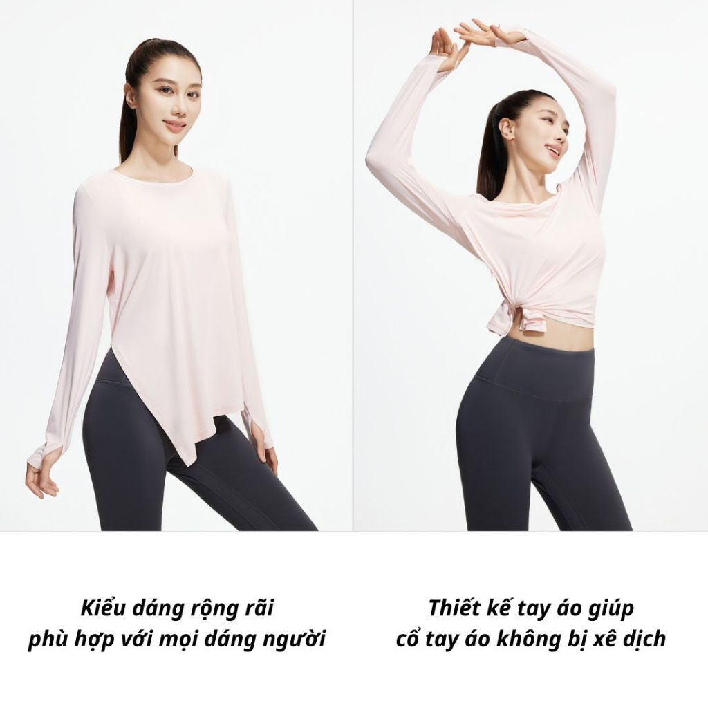 MOXY SPORTSWEAR Áo Tập Yoga Gym Nữ Dài Tay Xẻ Tà – Vải Siêu Nhẹ, Co Giãn 4 Chiều, Thoáng Mát, Phù Hợp Tập Luyện | BigBuy360 - bigbuy360.vn