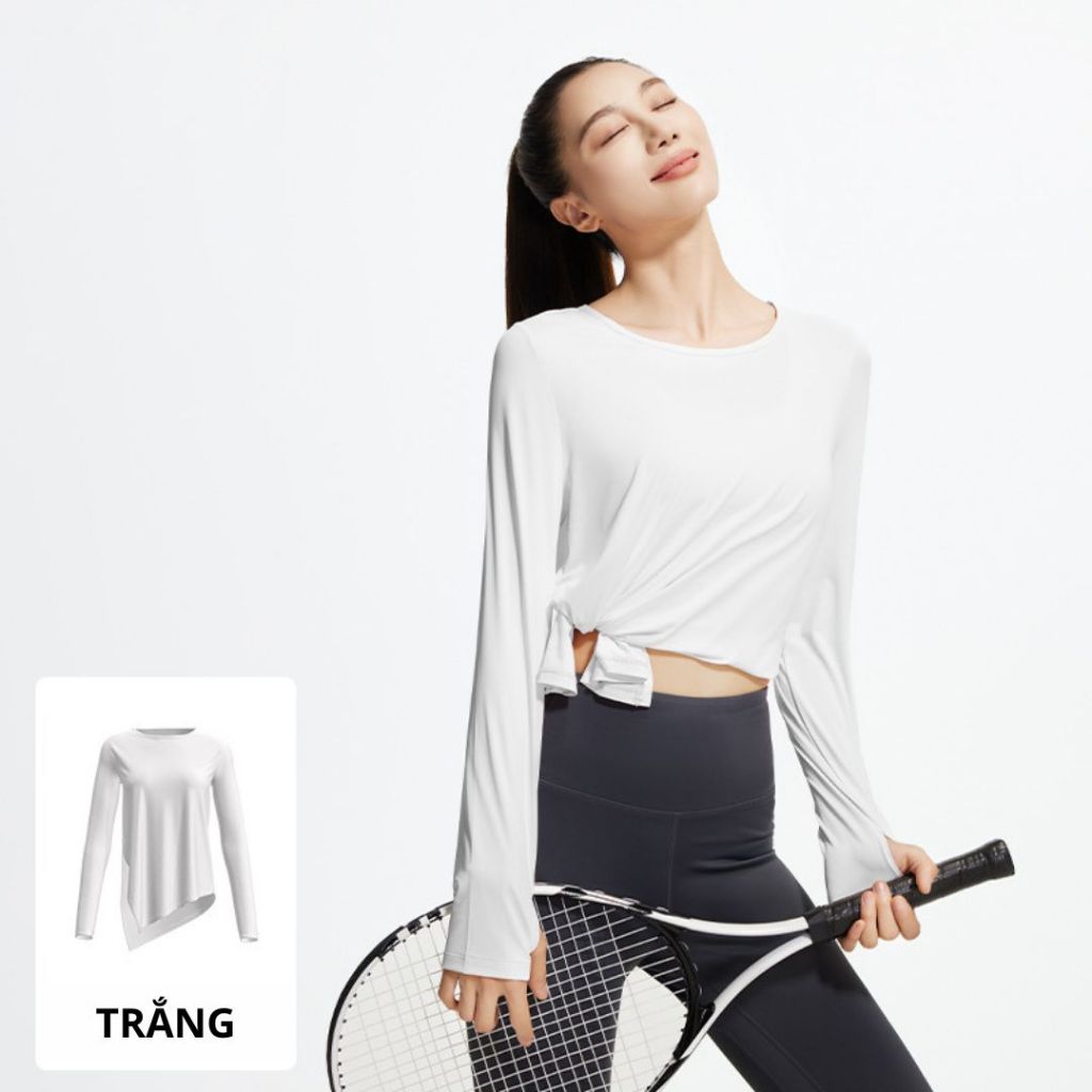 MOXY SPORTSWEAR Áo Tập Yoga Gym Nữ Dài Tay Xẻ Tà – Vải Siêu Nhẹ, Co Giãn 4 Chiều, Thoáng Mát, Phù Hợp Tập Luyện | BigBuy360 - bigbuy360.vn