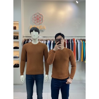 Áo len nam cổ tròn đan dày dặn, mềm mại ABABA tron-ngom7