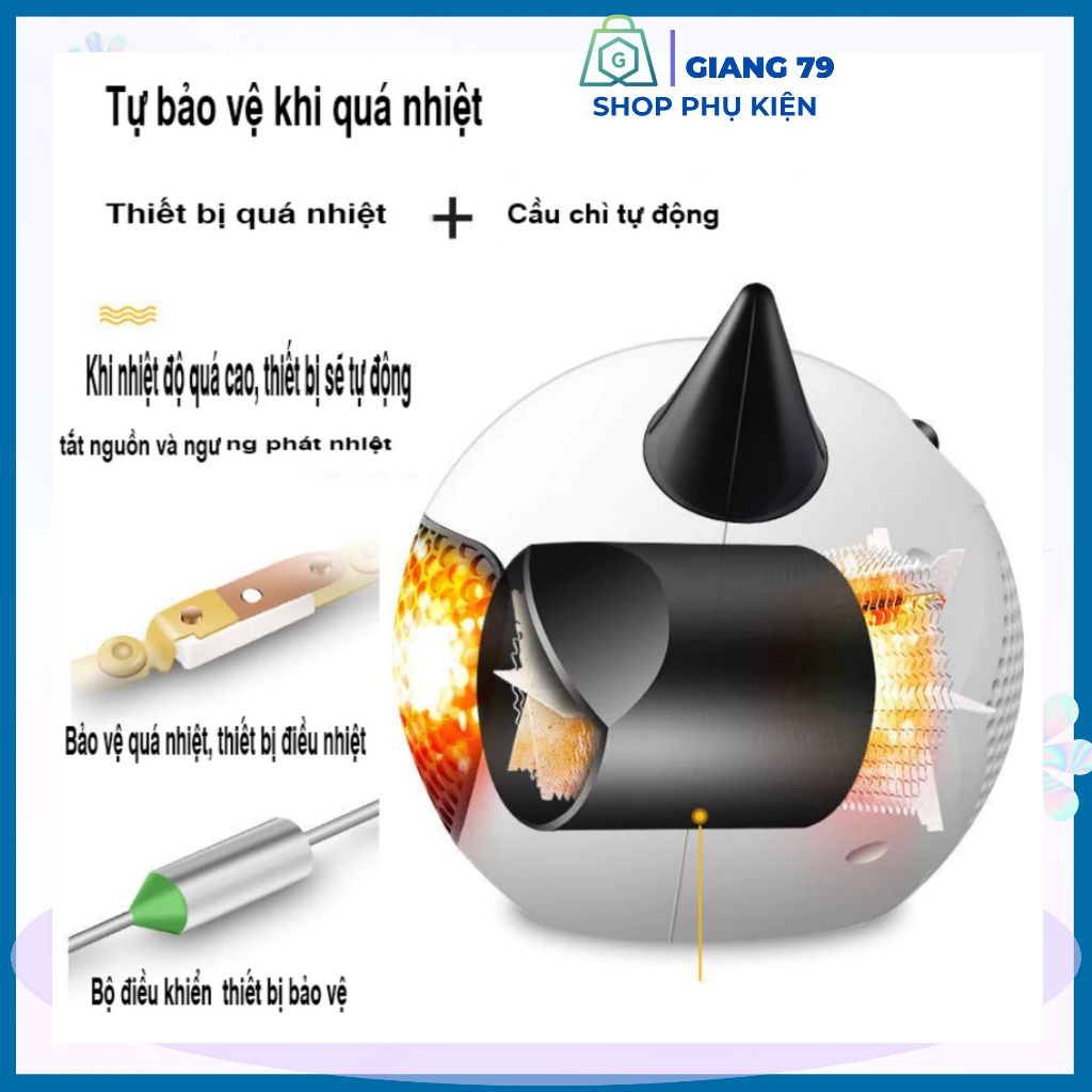 Máy Sưởi Mini Để Bàn, Hình Thú Cute, Công Suất 350W, Không Khô Da, Tiện Dụng, Tiết Kiệm Điện