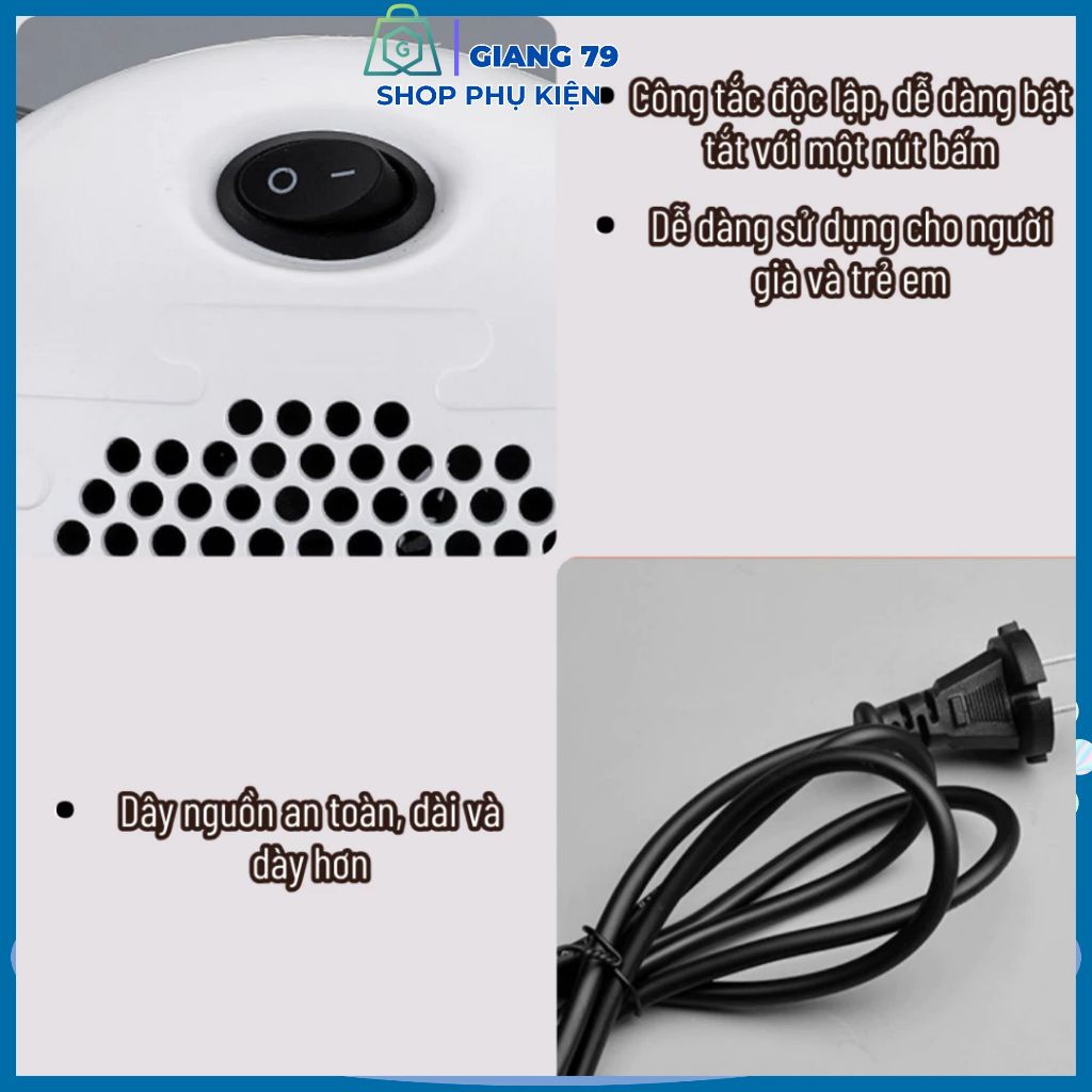 Máy Sưởi Mini Để Bàn, Hình Thú Cute, Công Suất 350W, Không Khô Da, Tiện Dụng, Tiết Kiệm Điện