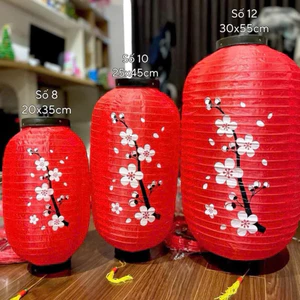 Đèn Lồng vải tròn, trụ có tua rua trang trí Tết , nhà hàng, quán cà phê chống nước,Đền Chùa,trường học lễ hội giá rẻ