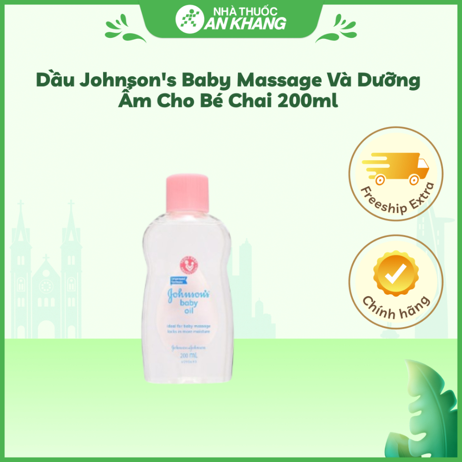 Dầu Johnson's Baby massage và dưỡng ẩm cho bé chai 200ml