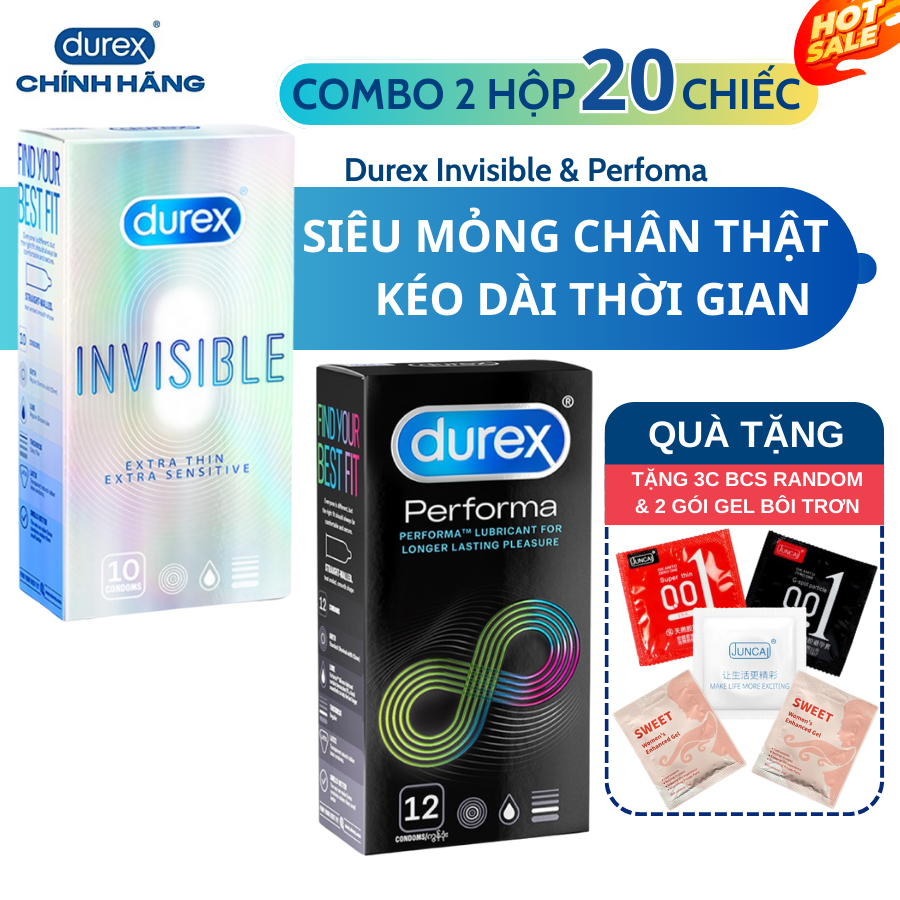 Combo bao cao su bán chạy nhất thương hiệu Juncai Siêu mỏng, Kéo dài thời gian, Ôm sát, Gân Gai - 18Centi