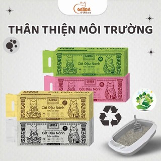 Gerda Cát Đậu Nành Cho Mèo Túi 6L - Cát Hữu Cơ Vệ Sinh Thân Thiện Môi Trường, Vón Cục Nhanh Không Bết Đáy, 4 Phiên Bản
